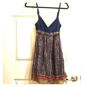 Free People beaded burlap boho dresss
